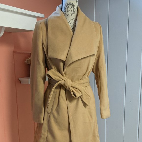 SOFT WIDE LAPEL WAIST TIE COAT - Picture 8 of 9